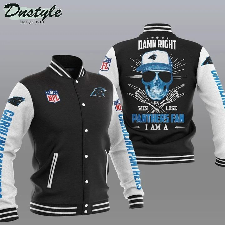 Carolina Panthers NFL Damn Right Varsity Baseball Jacket