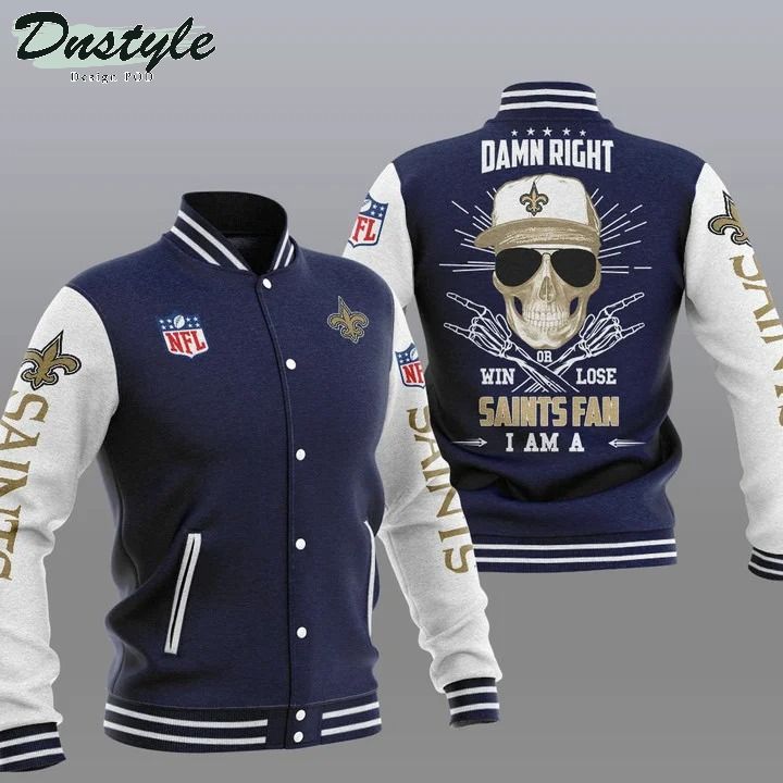 New Orleans Saints NFL Damn Right Varsity Baseball Jacket