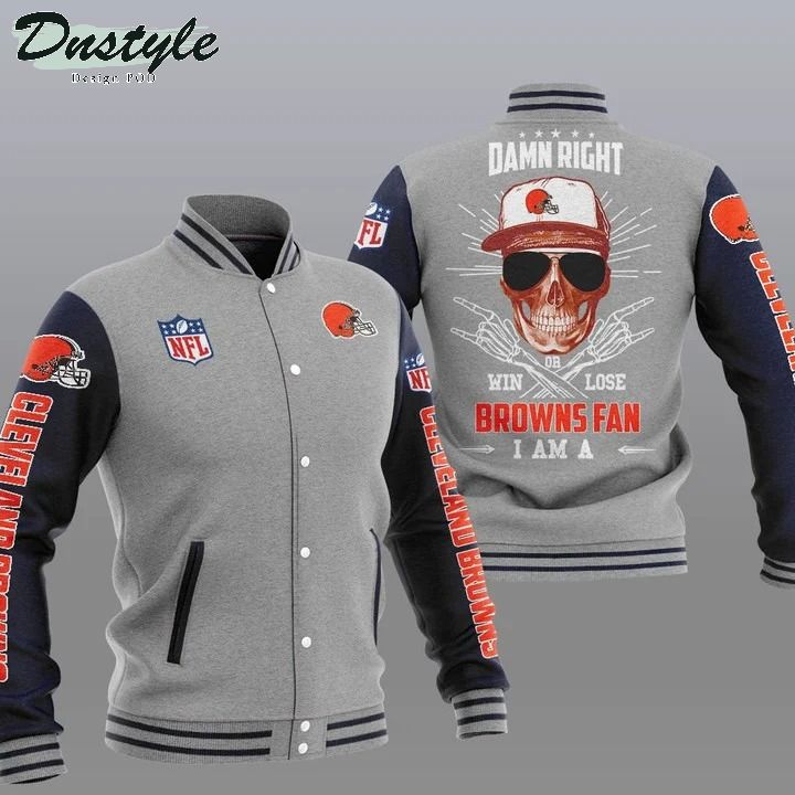 Cleveland Browns NFL Damn Right Varsity Baseball Jacket
