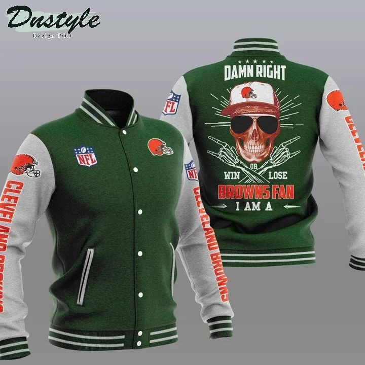 Cleveland Browns NFL Damn Right Varsity Baseball Jacket