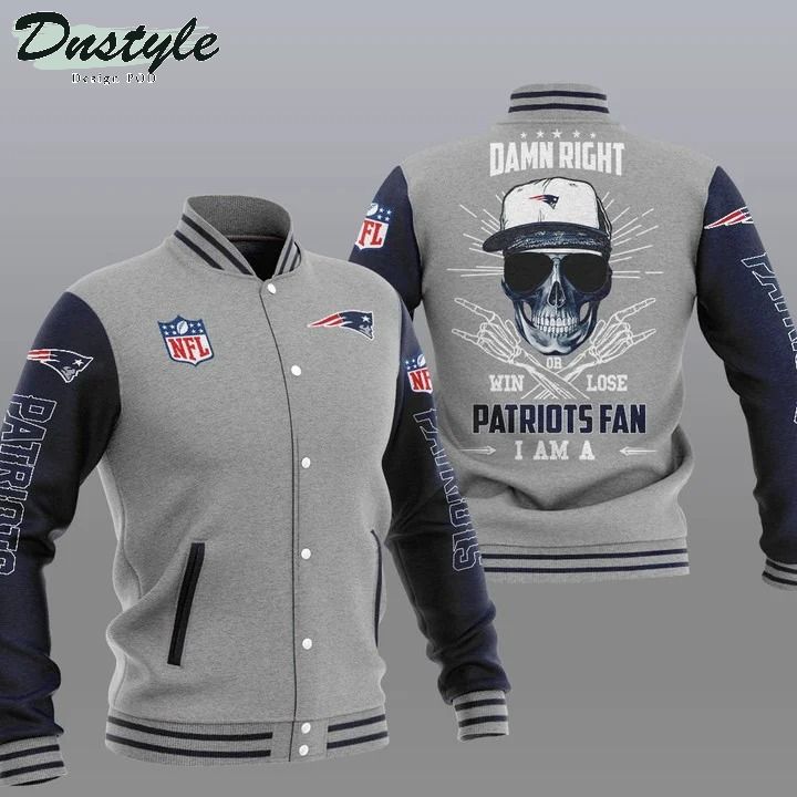 New England Patriots NFL Damn Right Varsity Baseball Jacket