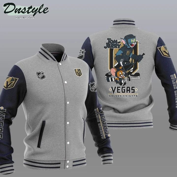 Vegas Golden Knights NHL Tom And Jerry Varsity Baseball Jacket