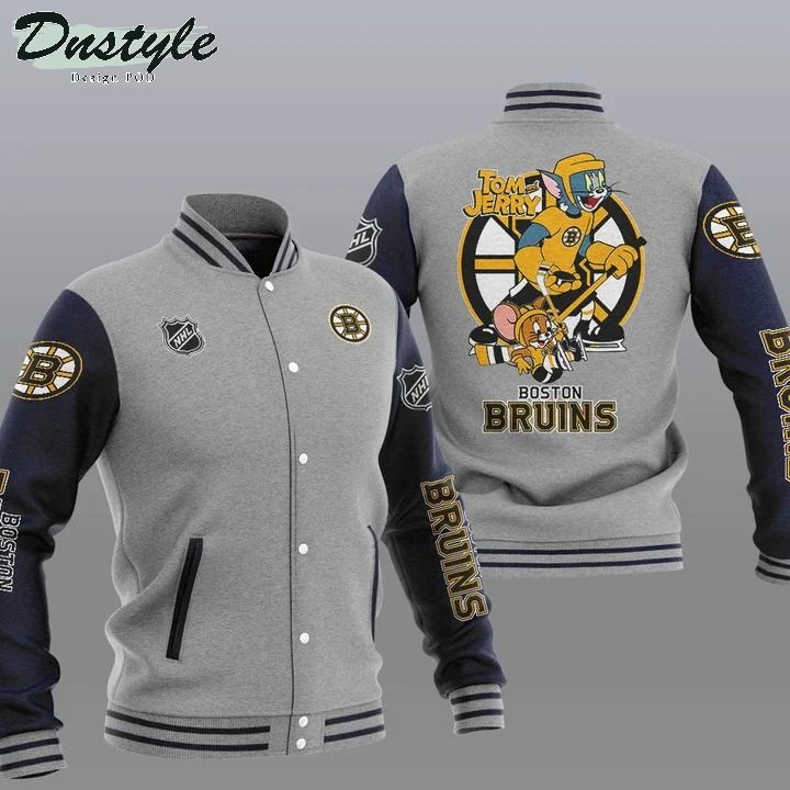 Boston Bruins NHL Tom And Jerry Varsity Baseball Jacket