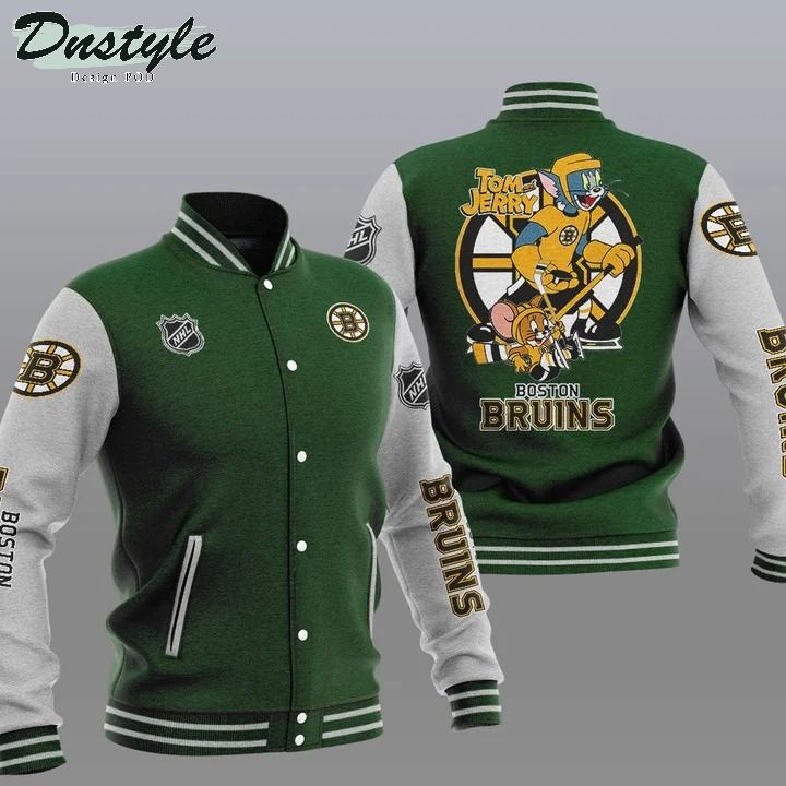 Boston Bruins NHL Tom And Jerry Varsity Baseball Jacket