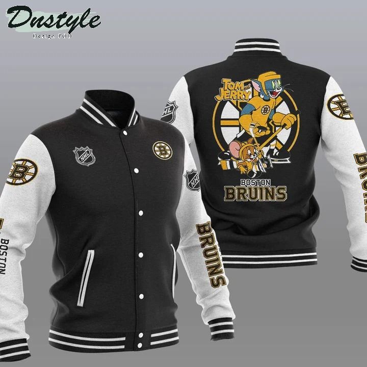 Boston Bruins NHL Tom And Jerry Varsity Baseball Jacket