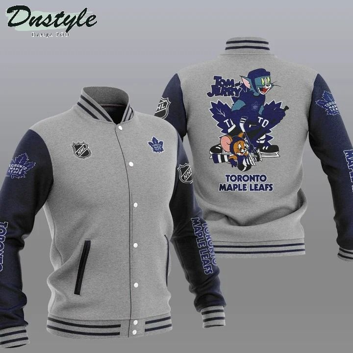 Toronto Maple Leafs NHL Tom And Jerry Varsity Baseball Jacket