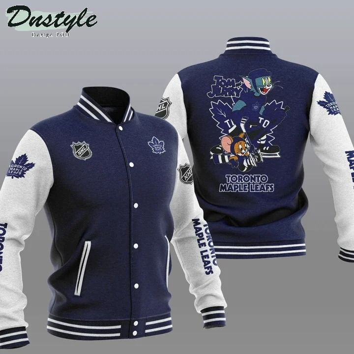 Toronto Maple Leafs NHL Tom And Jerry Varsity Baseball Jacket