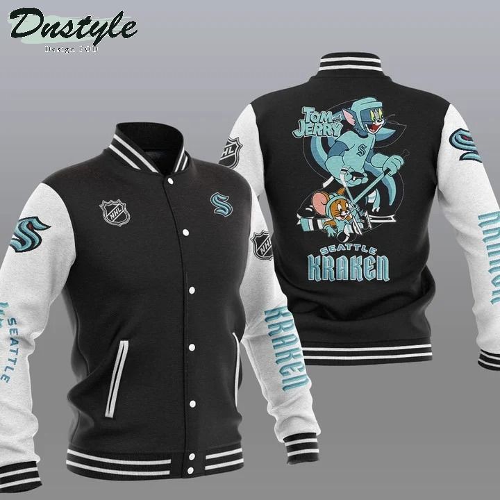 Seattle Kraken NHL Tom And Jerry Varsity Baseball Jacket