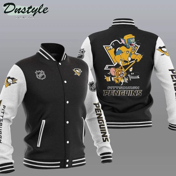 Pittsburgh Penguins NHL Tom And Jerry Varsity Baseball Jacket