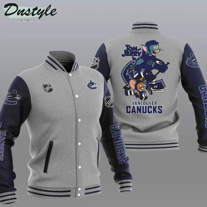Vancouver Canucks NHL Tom And Jerry Varsity Baseball Jacket