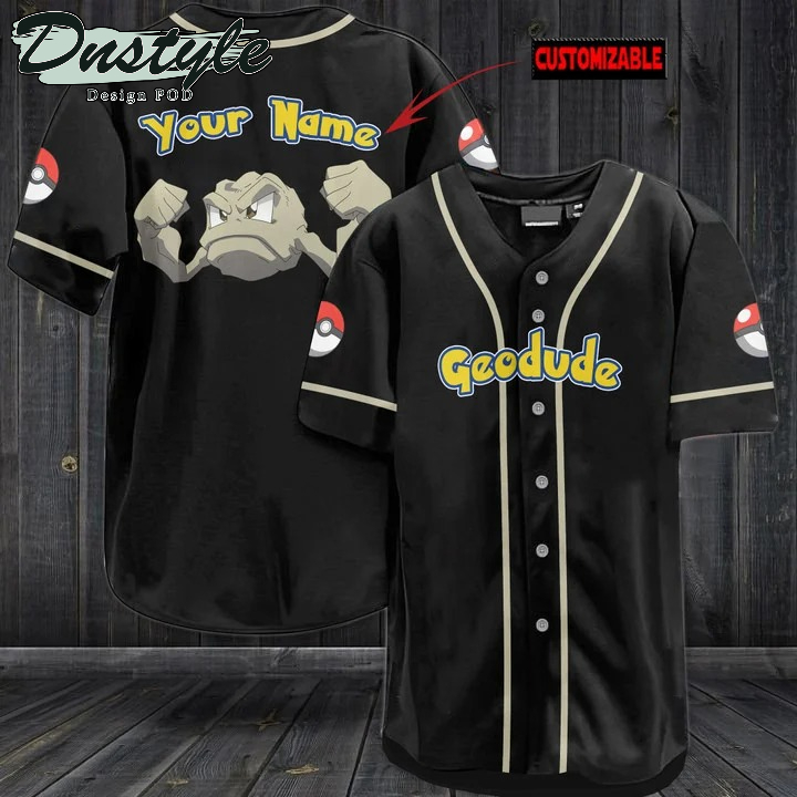 Pokemon Geodude Black Baseball Jersey