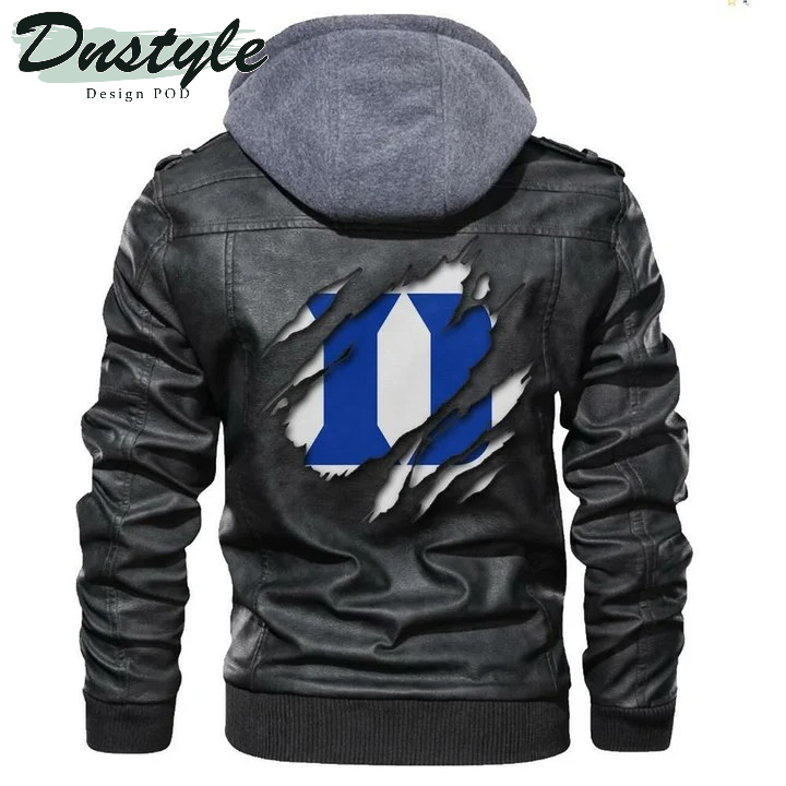 Duke Blue Devils NCAA Black Leather Jacket