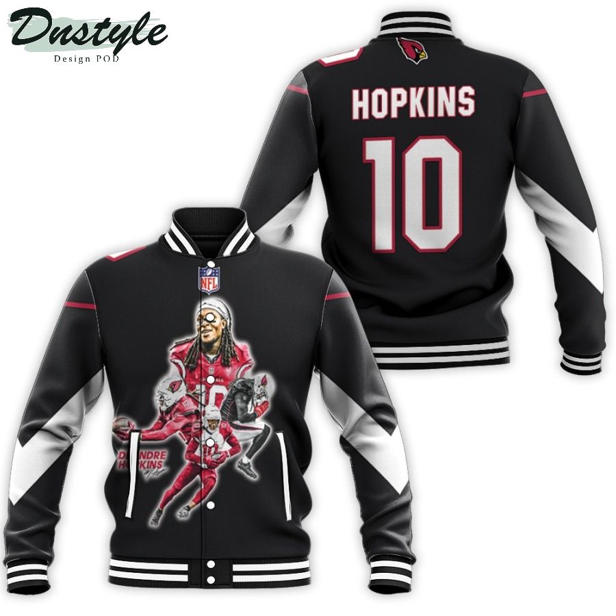 Arizona Cardinals Deandre Hopkins 10 Black Baseball Jacket