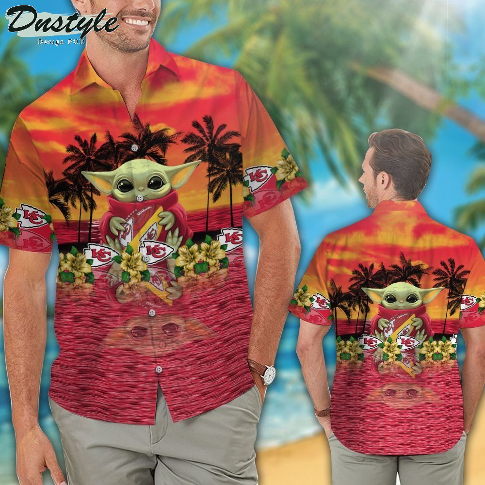 Kansas City Chiefs NFL Baby Yoda Tropical Aloha Hawaiian Shirt