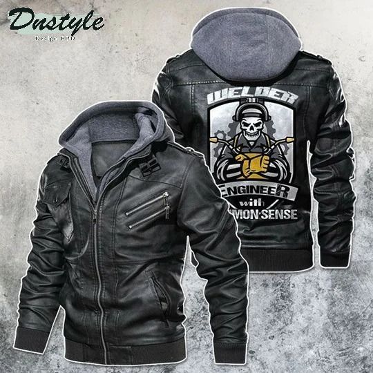 Welder The Engineer With Common Sense Skull Leather Jacket