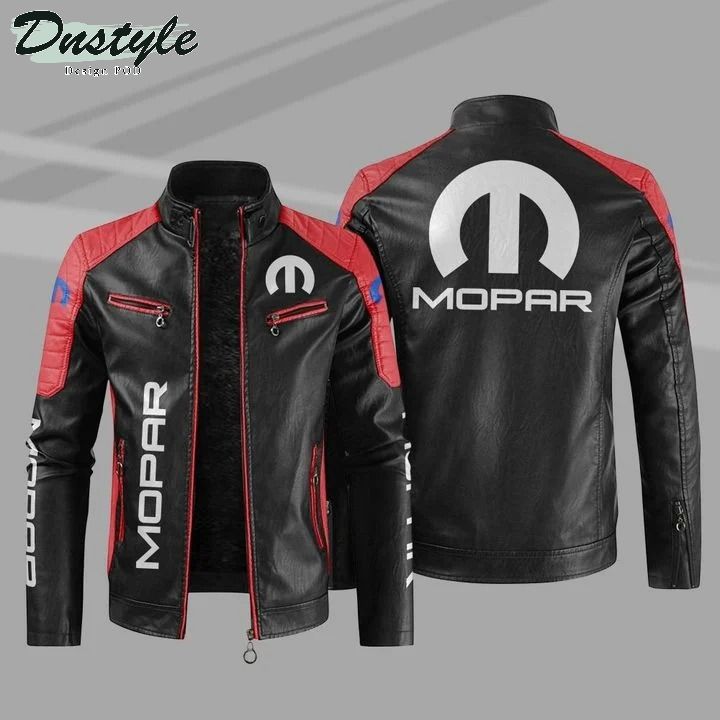 Mopar Car Sport Leather Jacket