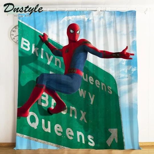 Spider Man Far From Home Peter Parker On City Sign Window Curtains