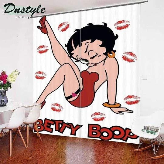 Malovely Betty Boop And Red Lips Design Window Curtains