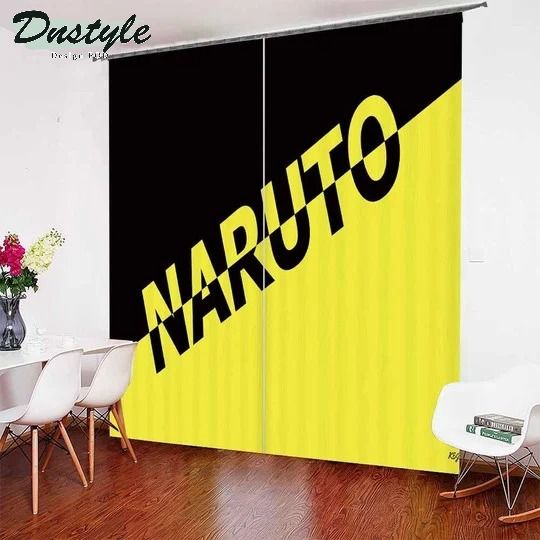 Black And Yellow Naruto Window Curtains