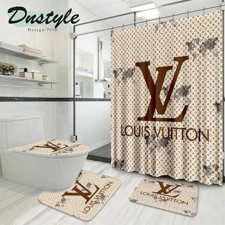 Louis Vuitton Brand Bathroom Luxury Fashion Set Shower Curtain #2046