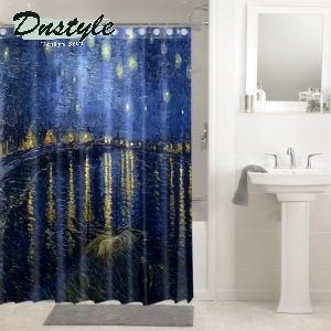 Vincent Van Gogh Starry Night Over The Rhone Shower Curtain Waterproof Bathroom Sets Window Curtains
