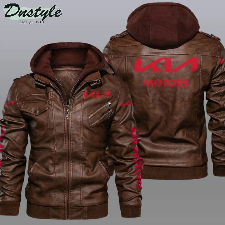 Kia hooded leather jacket