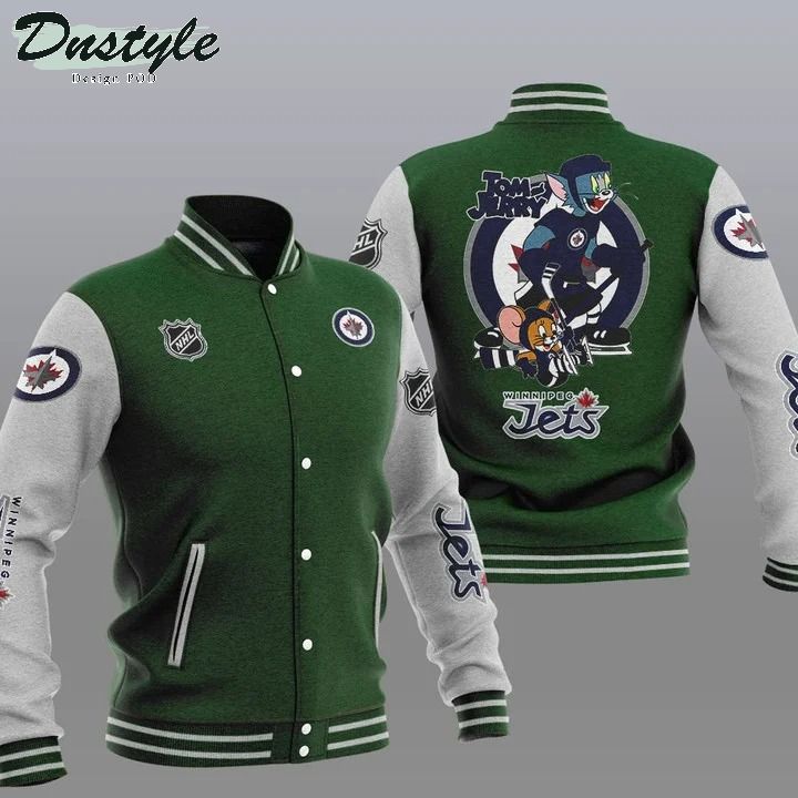 Winnipeg Jets NHL Tom And Jerry Varsity Baseball Jacket