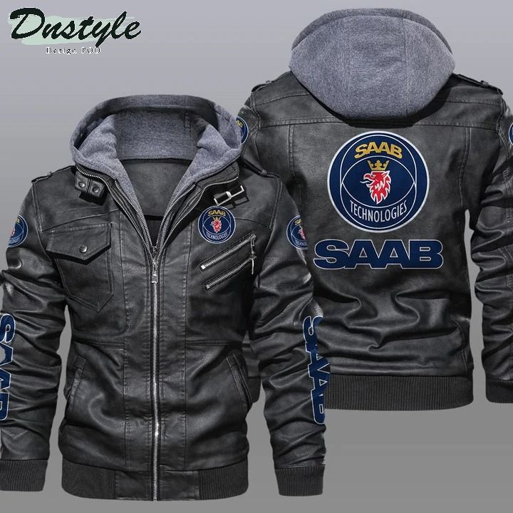 Saab Automobile hooded leather jacket