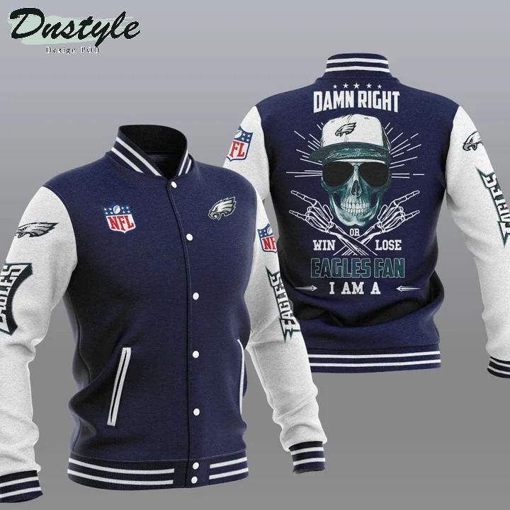 Philadelphia Eagles NFL Damn Right Varsity Baseball Jacket