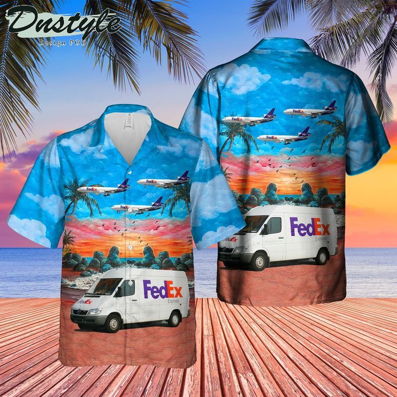 FedEx Express Delivery Van Hawaiian Shirt