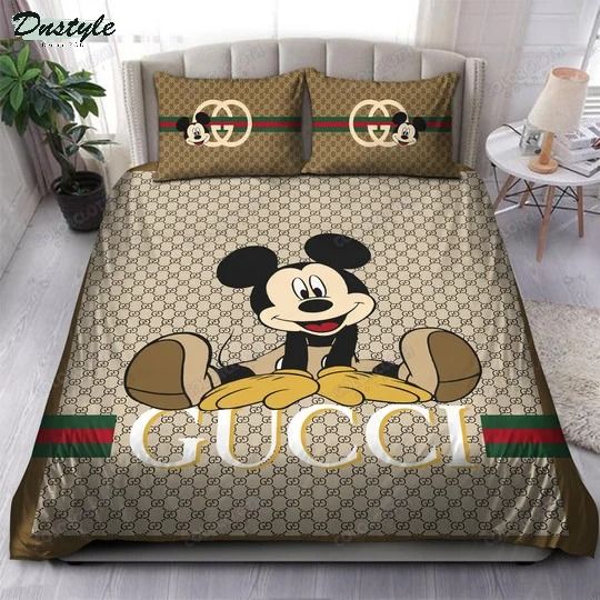 Mickey Mouse On Gucci Luxury Bedding Set