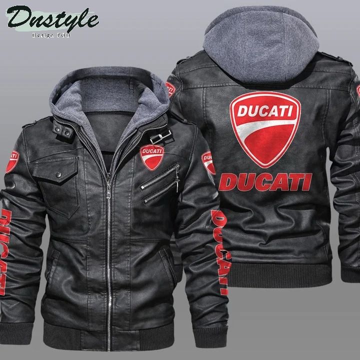 Ducati hooded leather jacket