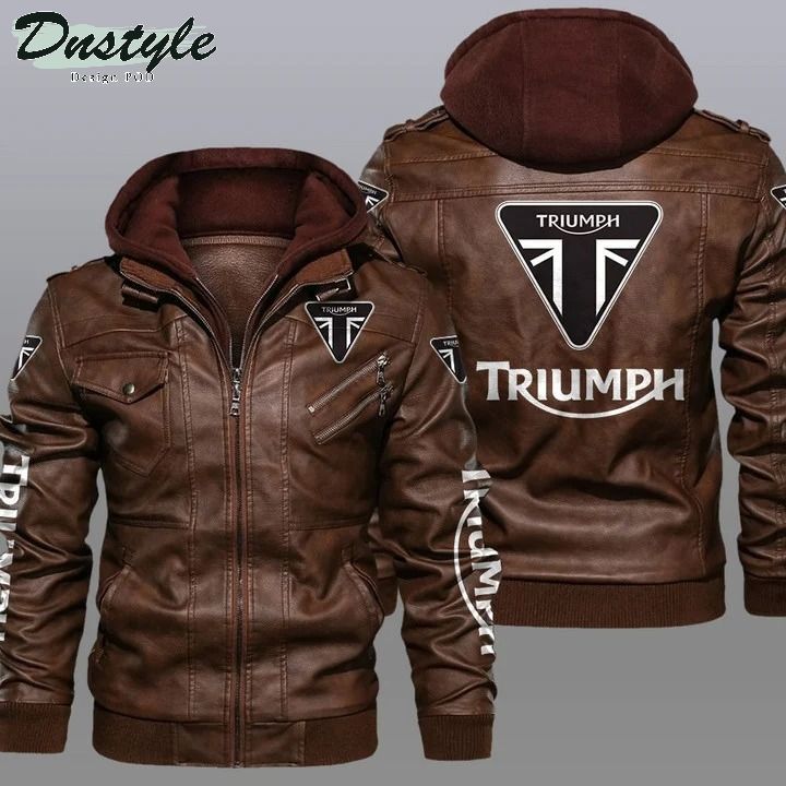 Triumph hooded leather jacket
