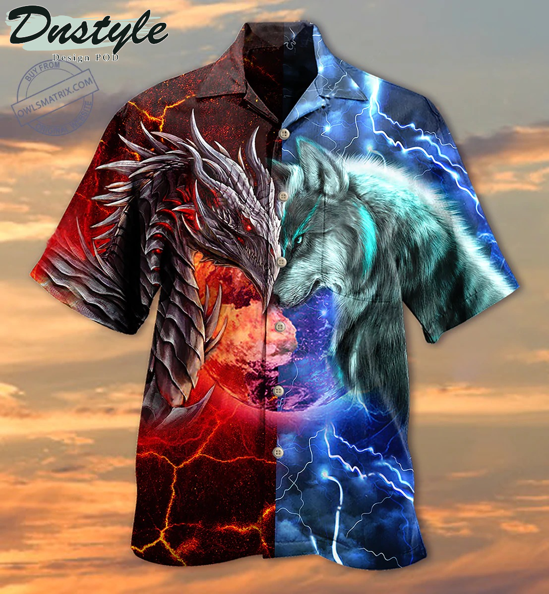 Dragon And Wolf Love Life Hawaiian Shirt