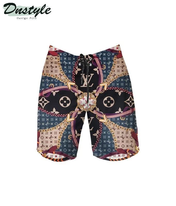 Louis Vuitton LV Style 18 Combo Hawaiian Short And Flip Flops