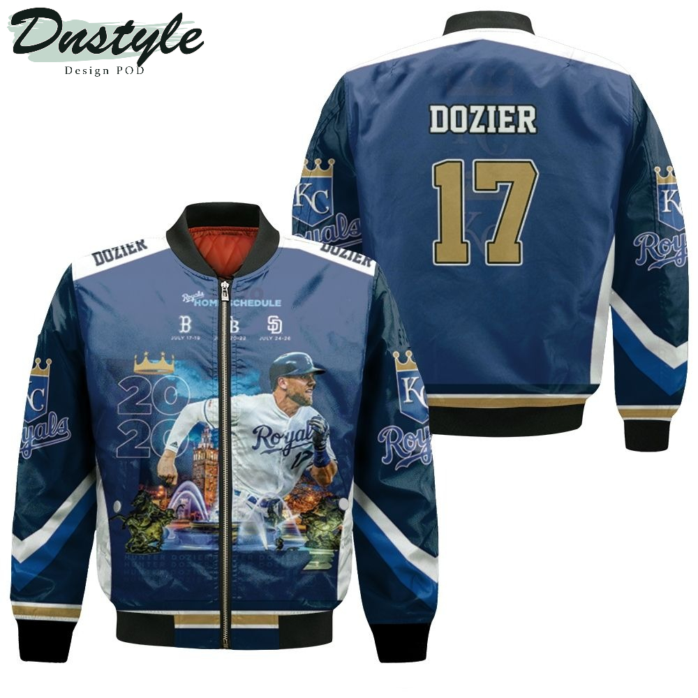 Kansas City Royals 2021 Hunter Dozier 17 Bomber Jacket