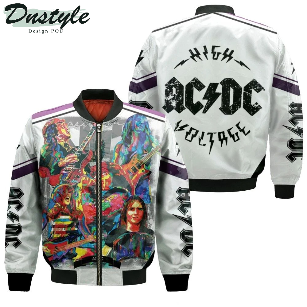 ACDC Members On Stage Painting Bomber Jacket