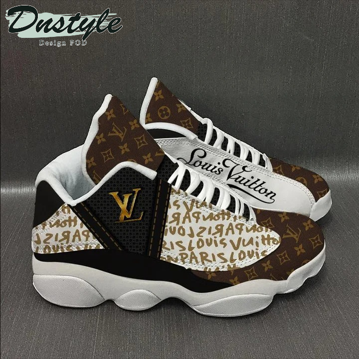 Louis Vuitton White Brown LV Air Jordan 13 Sneaker