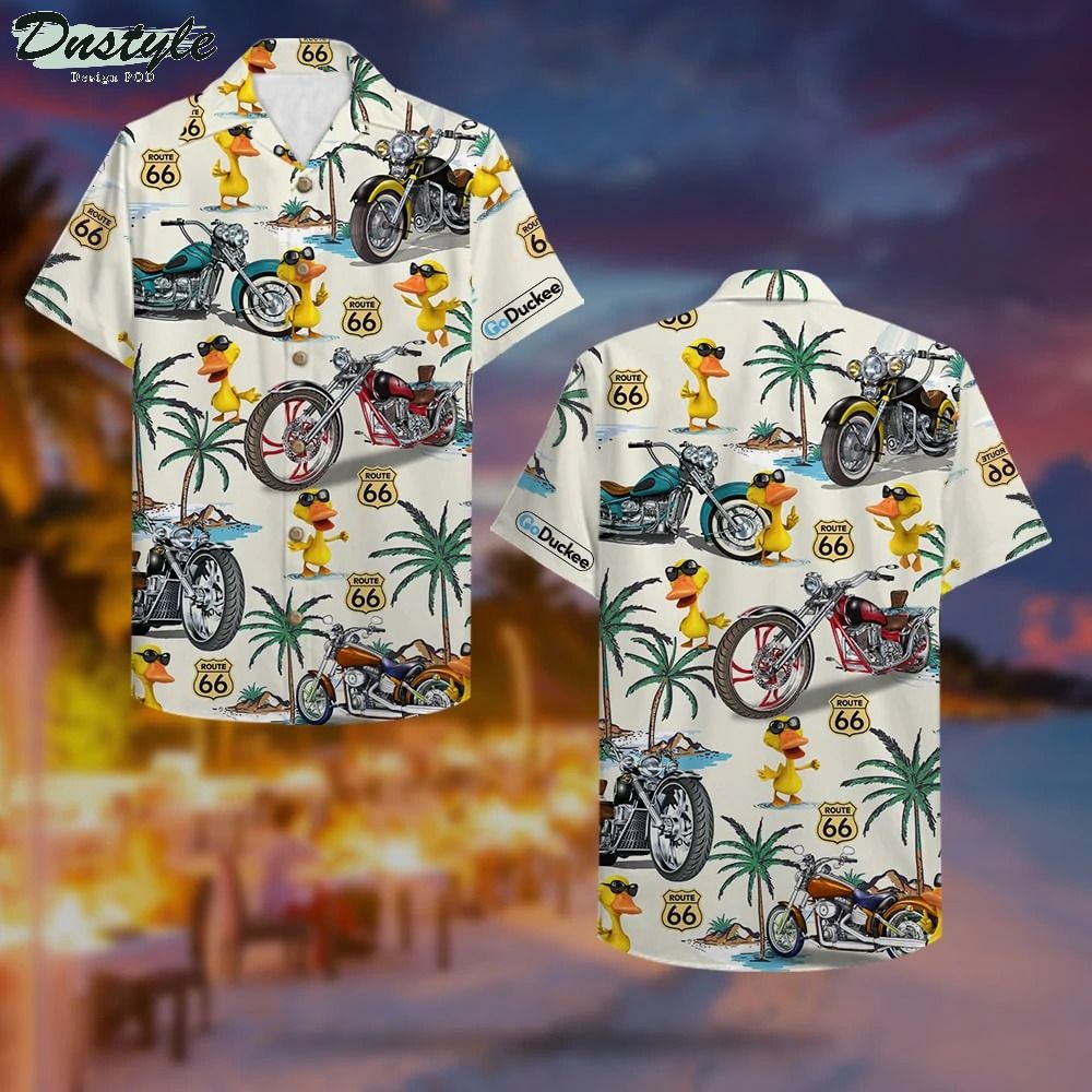 Biker Duck Classic Motorcycles Hawaiian Shirt