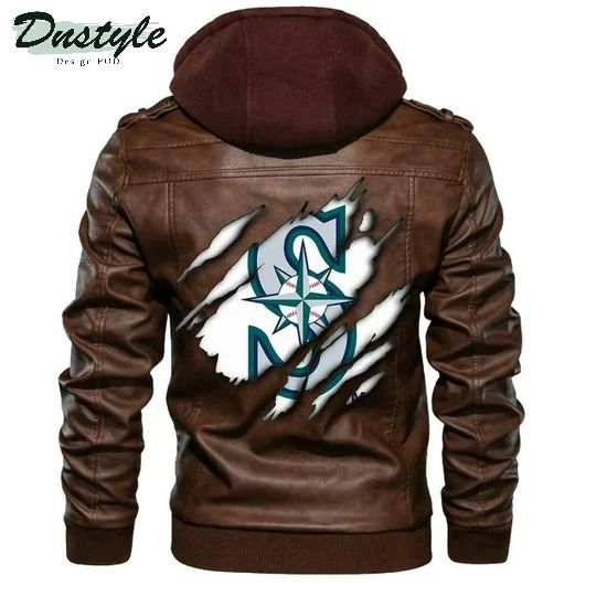 Seattle Mariners Mlb Baseball Sons Of Anarchy Brown Leather Jacket