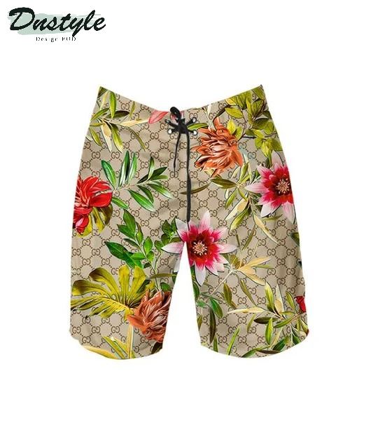 Gucci Flower New Style Combo Hawaii Shirt Shorts Flip Flops