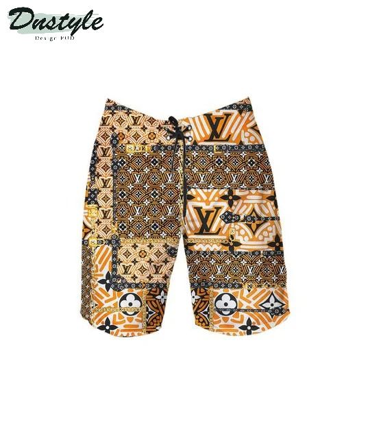 Louis Vuitton Multicolor Combo Hawaii Shirt Shorts Flip Flops