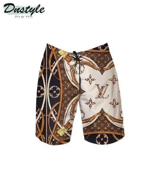 Louis Vuitton Logo LV Flip Flops And Hawaiian Shirt Shorts