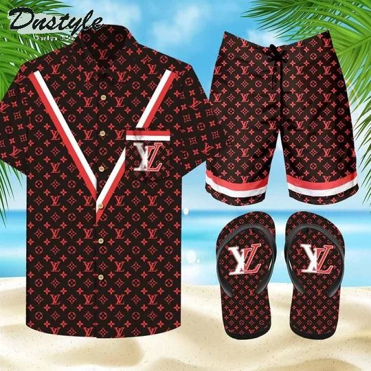 Louis Vuitton V Styles Hawaiian Shirt Shorts Flip Flops