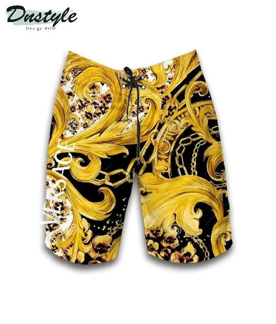 Versace Yellow Combo Hawaii Shirt Shorts Flip Flops