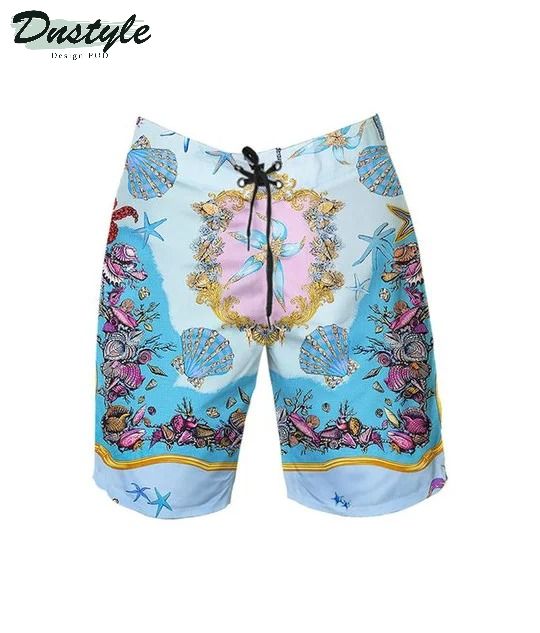 Versace Ocean Blue Hawaiian Shirt Shorts And Flip Flops