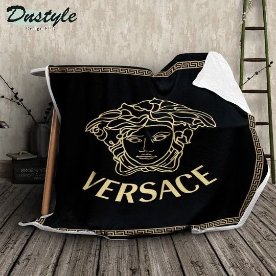 Versace Black Luxury Brand Premium Blanket