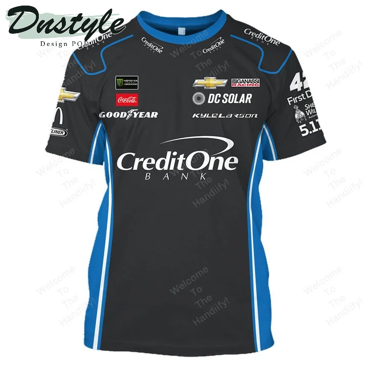 Kyle Larson Credit One Bank Racing Chevrolet Goodyear Dc Solar All Over Print 3D Hoodie