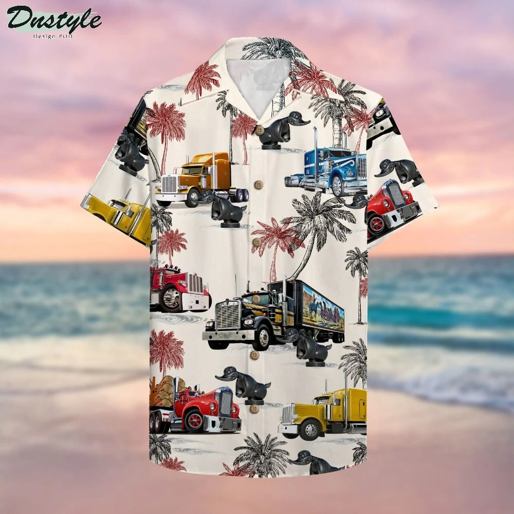 Truck With Duck Pattern Hawaiian Shirt