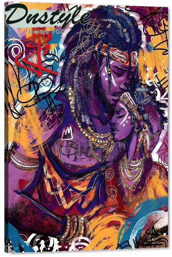 African American King And Queen Graffiti Wall Art Canvas